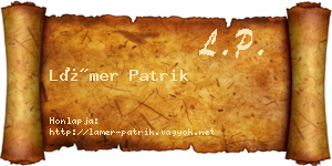 Lámer Patrik névjegykártya